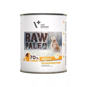 Mitrs barības produkts suņiem VETEXPERT RAW PALEO Adult Monoprotein Turkey 800 g kārbiņa, bez graudaugiem, bez glutēna