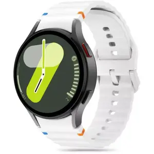 Спортивный силиконовый ремешок Tech-Protect для Samsung Galaxy Watch4/5/5 Pro/6/7/FE — белый