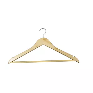 Hanger set BESK wooden 3 pcs brown — wall/wardrobe wooden hangers, compact design