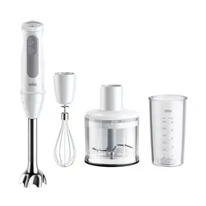 Iegremdējamais blenderis Braun MultiQuick 5 MQ 50236 M — 1000 W, nerūsējošā tērauda kāts, 0,5 l smalcinātājs, 1,2 m kabelis, balts