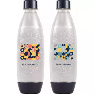 SODASTREAM Soda Maker Fuse Bubble Mosaic with 2 × 1 L Blue bottles