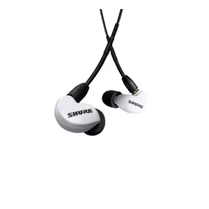 Austiņas in-ear Shure AONIC 215, vadu, ar noņemamu 3,5 mm vadu, aktīva trokšņu slāpēšana, mikrofons līnijā, baltas