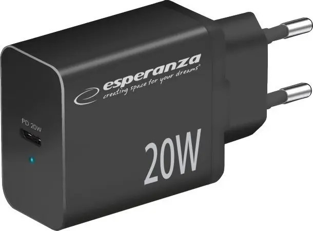 Tīkla lādētājs ESPERANZA EZC104K 20W melns