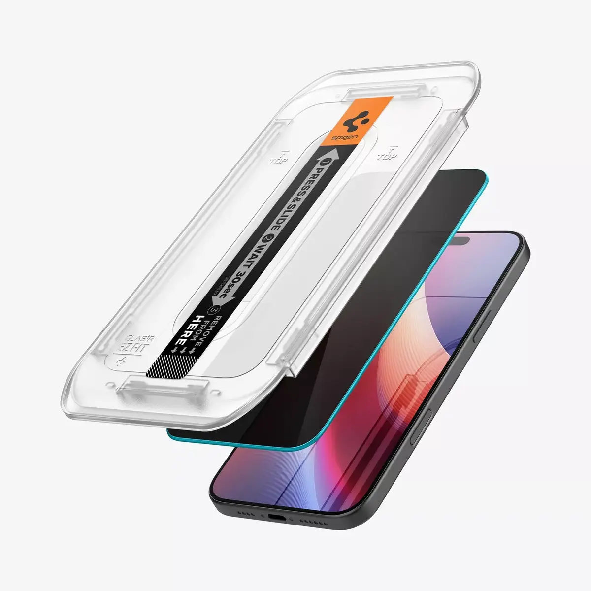 Spigen GLAS.tR EZ Fit Privātuma ekrāna aizsargplēve iPhone 16 Pro Max Photo 4