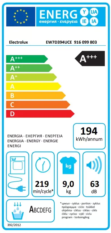 Žāvētājs Electrolux EW7D394UCE 9 kg Photo 2
