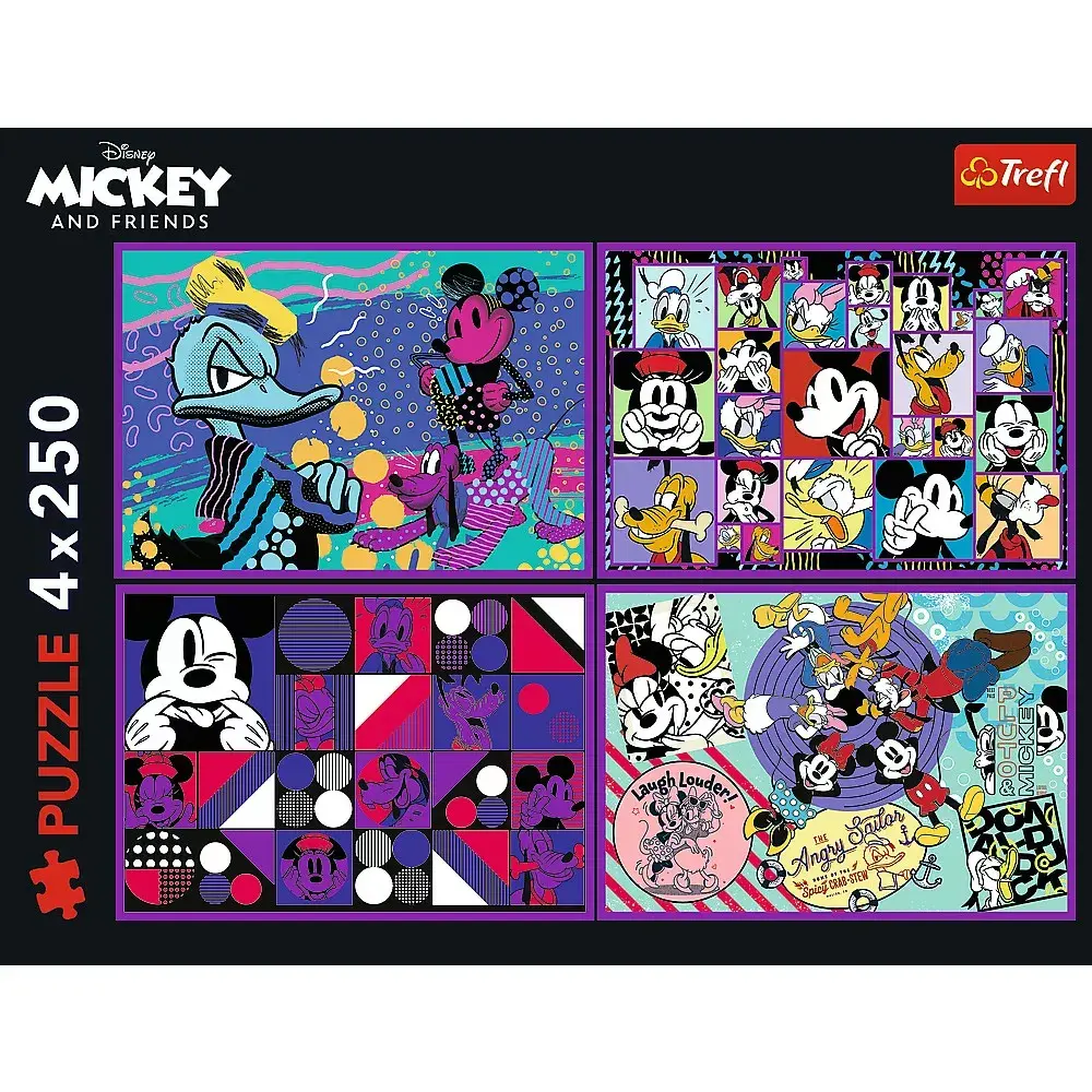 TREFL Mickey Mouse puzles 4 x 250 gab. Photo 6