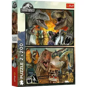 Пазл 2 x 200 деталей TREFL Jurassic World Prehistoric World — комплект из двух картинок