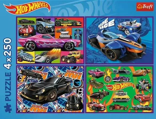 TREFL Пазл 4x250 — Hot Wheels гоночные авто Photo 2