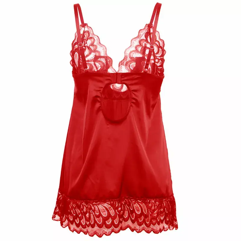SUBBLIME Sublime Satin Babydoll Red S/M Photo 5