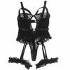 SUBBLIME D-239916 Black Lace Bodysuit L/XL Photo 4