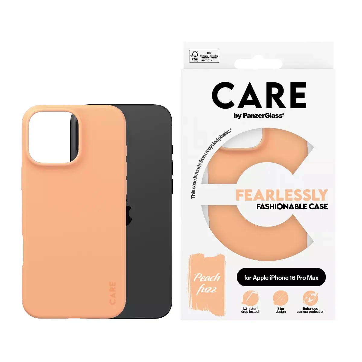 Vāks PanzerGlass CARE by Fashionable Case Peachy iPhone 16 Pro Max Photo 2