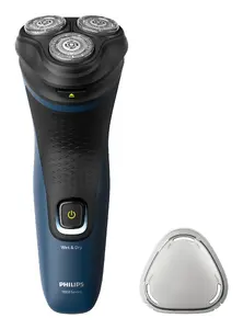 Philips S1151/00 Rotation Shaver Black and Blue with Battery Power and Washable Design