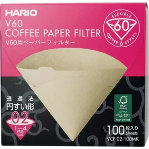 Paper coffee filters HARIO V60 02 VCF-02-100MK white, pack of 100