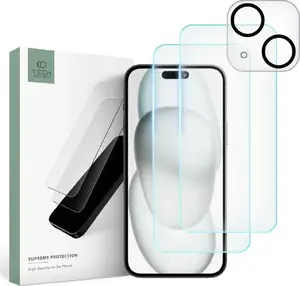 Закалённое защитное стекло Tech-Protect Supreme для iPhone 15 — прозрачное