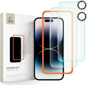 Защитное закалённое стекло Tech-Protect Supreme комплект 3 шт. для iPhone 16, прозрачное