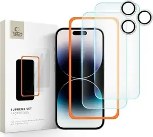 Закалённое защитное стекло Tech-Protect Supreme 3 шт. для iPhone 16 Pro Max — прозрачное