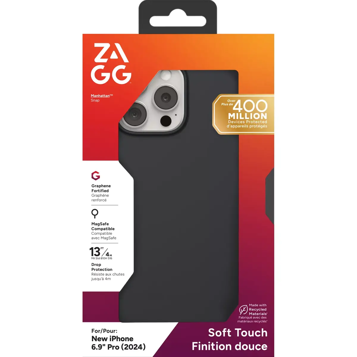 Vāks ZAGG Cases Manhattan Snap Apple Michael LGPro Black Photo 3