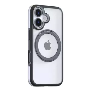 Чехол для телефона Torras Ostand R Fusion для iPhone 16 Plus — чёрный, тонкий жёсткий корпус