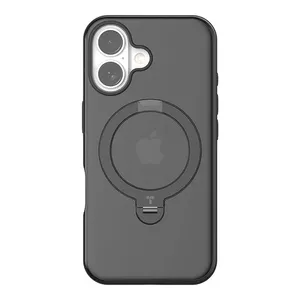 Защитный чехол Torras Ostand Spin для iPhone 16 Plus — черный, точная посадка, тонкий профиль