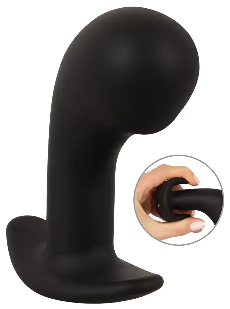 Анальный вибратор ANOS Silicone Black — пробка для простаты Photo 2