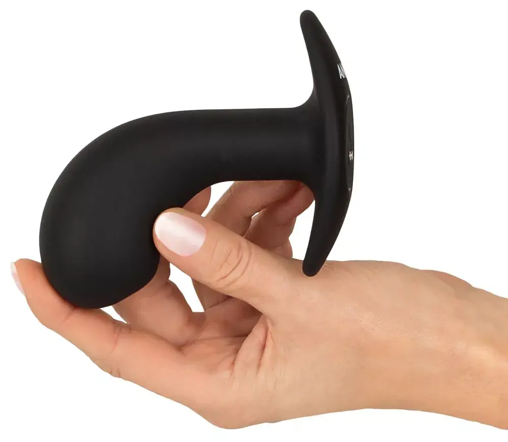 Анальный вибратор ANOS Silicone Black — пробка для простаты Photo 8