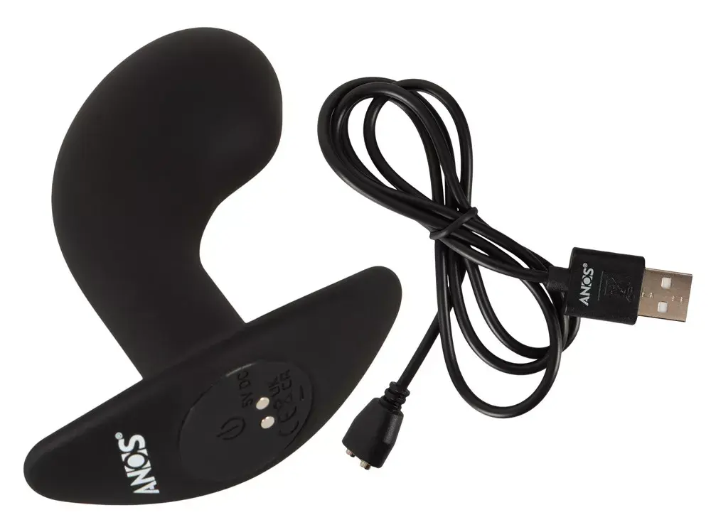 Анальный вибратор ANOS Silicone Black — пробка для простаты Photo 11