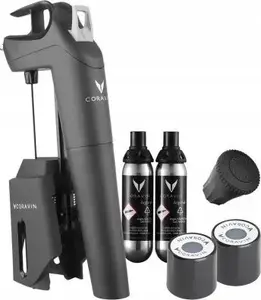 Система сохранения вина Coravin Timeless Three + — модель 112324, чёрная, налив через иглу, сохранение открытых бутылок