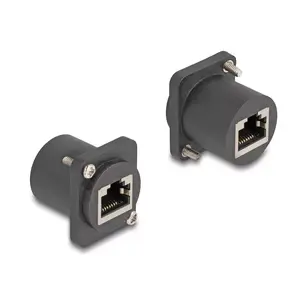DeLOCK D-Type Module RJ45 jack to jack black Flat 88106