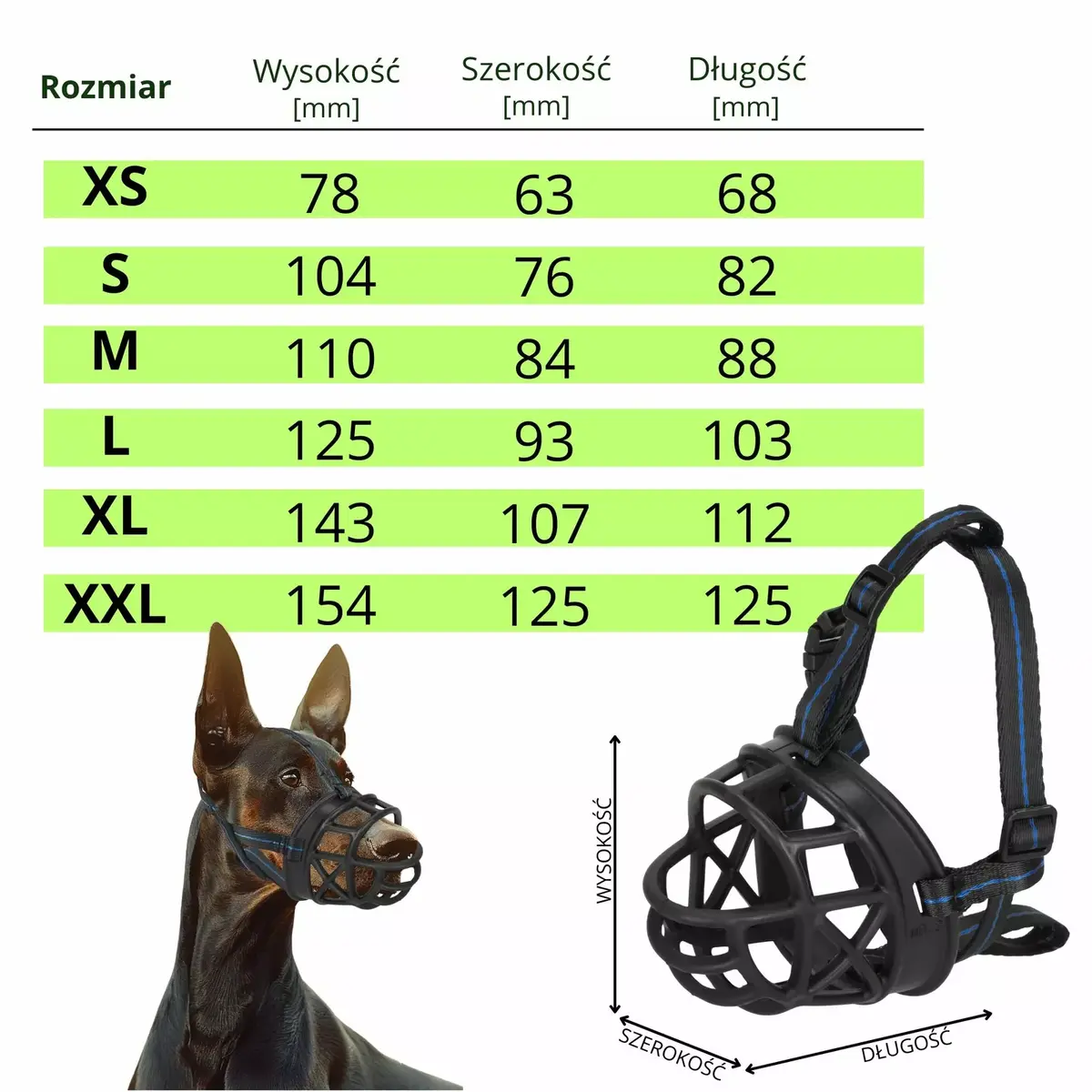 Dog muzzle Springos PA0269 size L Photo 2