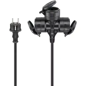 Goobay 65438 Удлинитель 10м 3 розетки для улицы черный