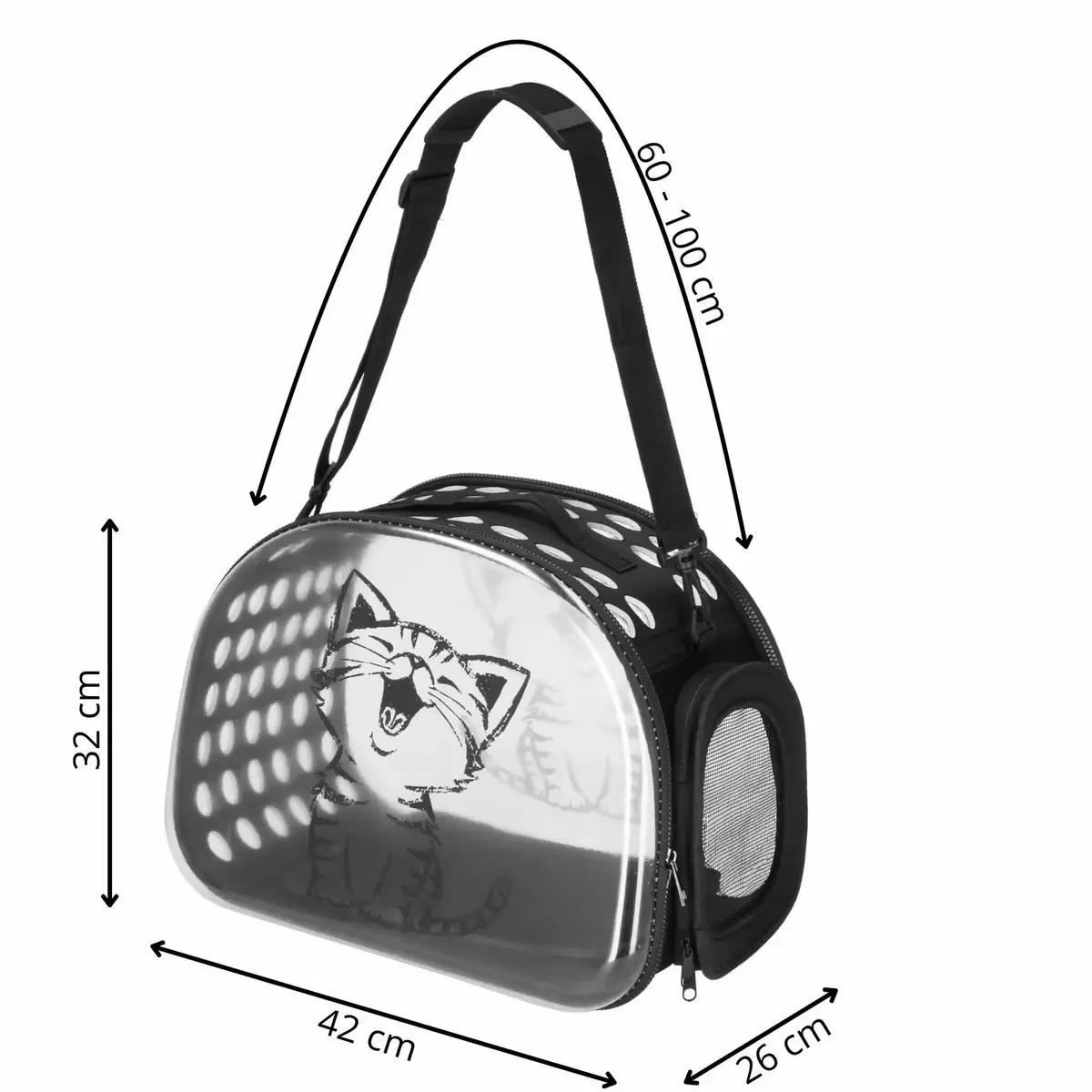 Pet transport bag Springos PA0248 42×26×32 cm Photo 10