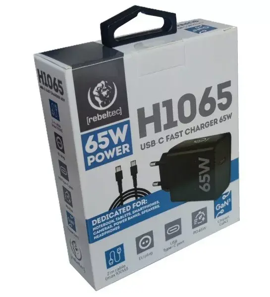 Rebeltec PD65W USB-C ātrlādētājs Photo 4