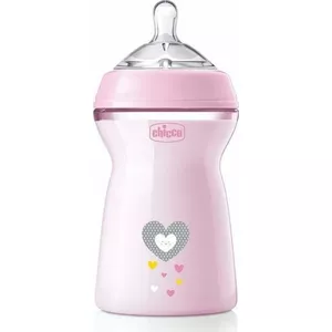 Bērnu barošanas pudele CHICCO NaturalFeeling 330 ml ar silikona knupi 6m+