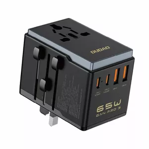 Путевой адаптер Dudao A65Pro 65W с 2× USB-C и 2× USB-A (A65Pro black)