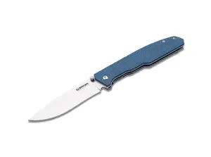 BOKER MAGNUM Deep Blue Canvas Universal Knife with Blue Canvas Micarta Handle and Stainless Steel Blade
