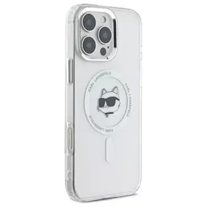 Жесткий чехол Karl Lagerfeld KLHMP16LHLSCHH для iPhone 16 Pro с MagSafe и металлической головой Шупетт