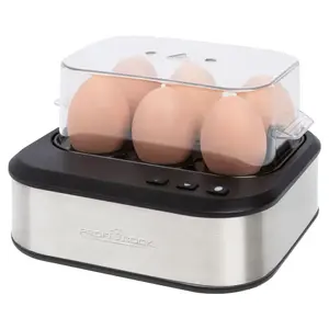 Яйцеварка ProfiCook PC-EK 1276 — на 6 яиц, 400 Вт, нержавеющая сталь/чёрная