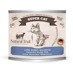 Mitrās kaķu barība Natural Trail Super Lamb, Rabbit, Wild Boar 200 g