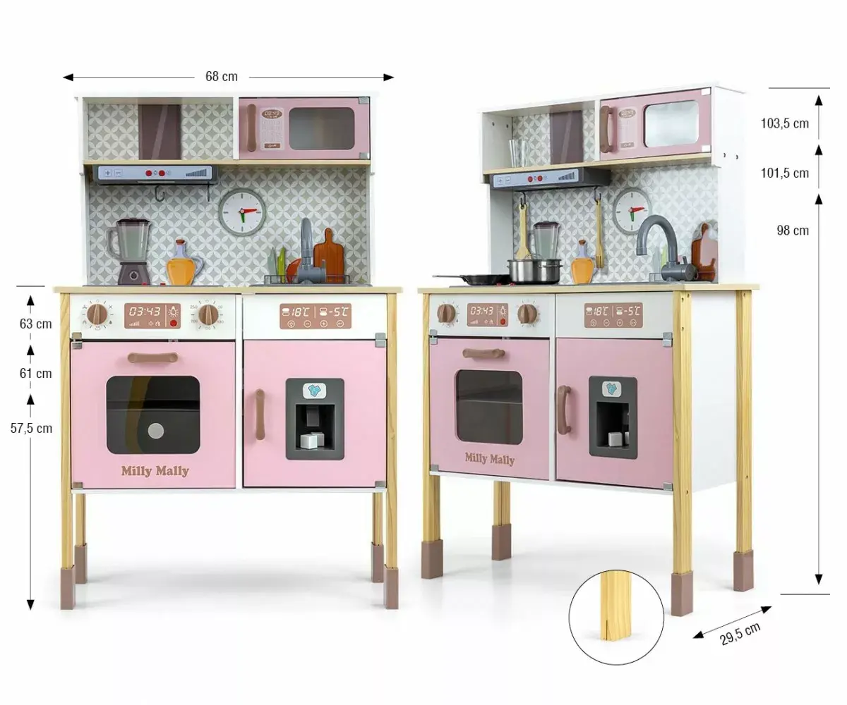 Деревянная игровая кухня Milly Mally Bjorn Pink 5941 Photo 12