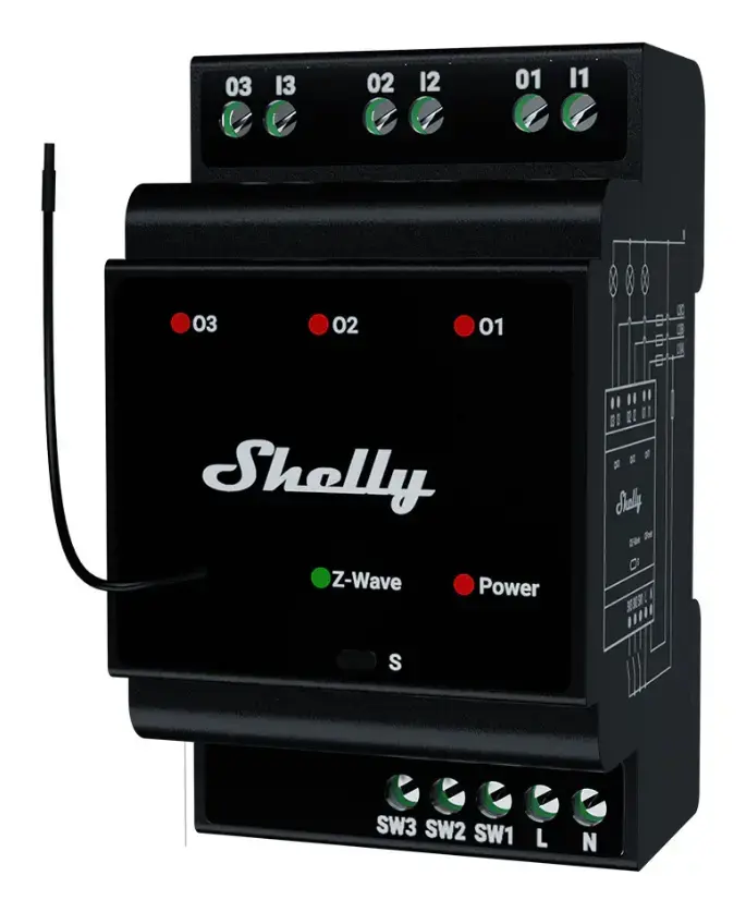 Shelly Wave PRO 3 viedais relejs Photo 2
