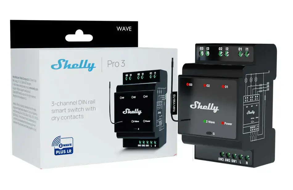 Shelly Wave PRO 3 viedais relejs Photo 3