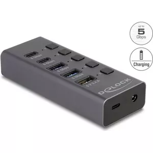 USB Hub Delock 64248 5 Gbps 2 x Type-A 2 x Type-C 1 Fast Charge Port