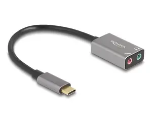 Ārējā USB skaņas karte DELOCK 67071 — 16 bitu, 48 kHz, 3.5 mm austiņu pieslēgvieta, alumīnija korpuss, 0.15 m kabelis