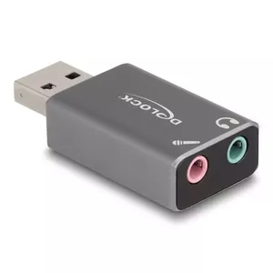 DeLOCK ārējā USB skaņas karte USB-A vīriešu uz 2 x 3.5 mm stereo