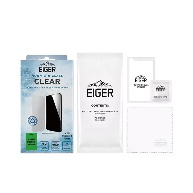 Прозрачный защитный экран EIGER EGSP00975 для Apple iPhone 16 Pro Photo 2