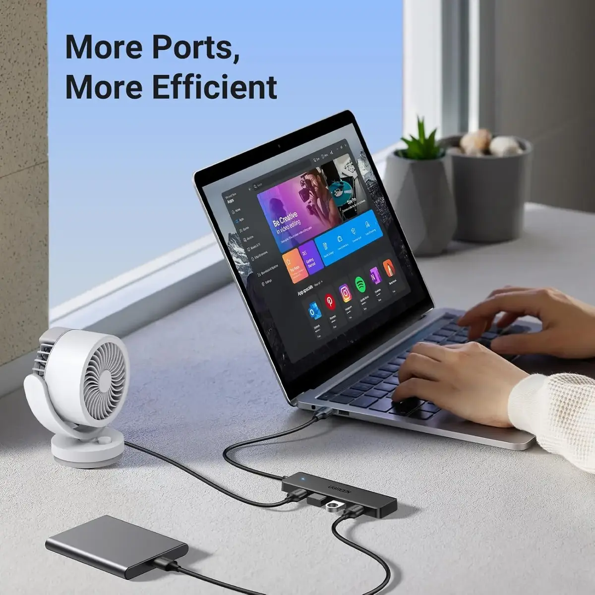 UGREEN USB 3.0 хаб 4 порта — USB‑A к 4× USB Type‑A Photo 2