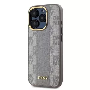 MagSafe Case DKNY for Apple iPhone — PU leather checkered pattern, beige