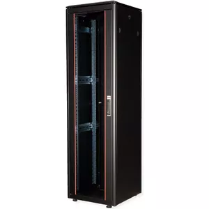 Network Cabinet ROLINE 19-inch Pro 47U 600x600 mm with Glass Front Door, Black