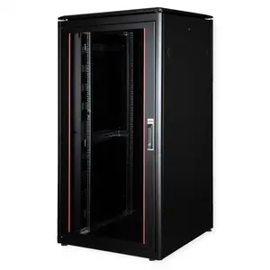 19-inch freestanding network cabinet ROLINE Pro 32U 800x800 mm with glass door, black, IP20