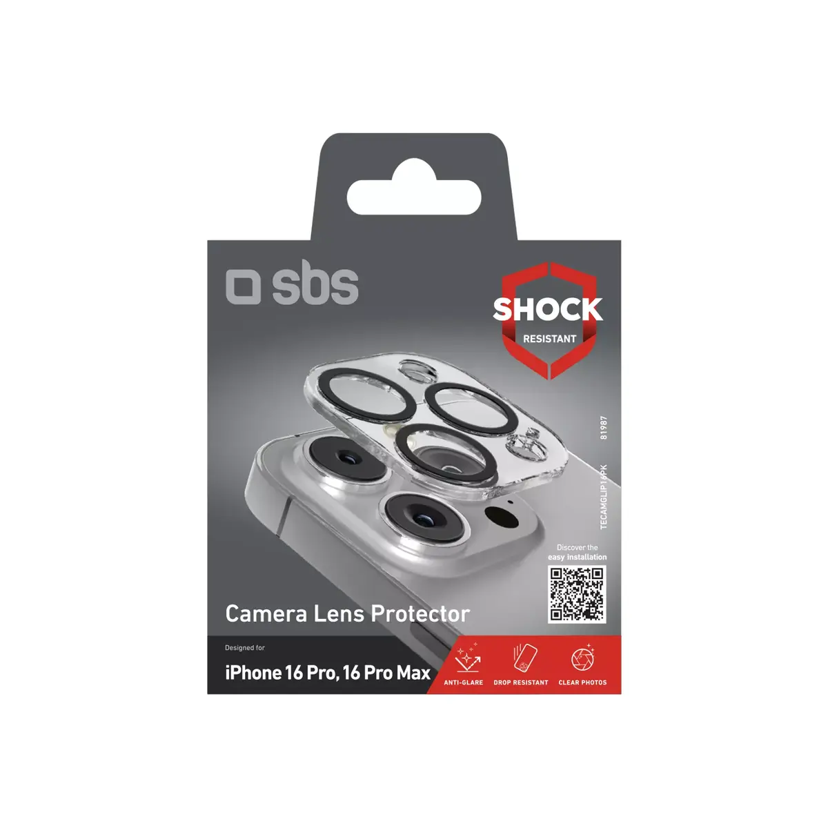 Screen and Camera Lens Protector SBS TECAMGLIP16PK Photo 2